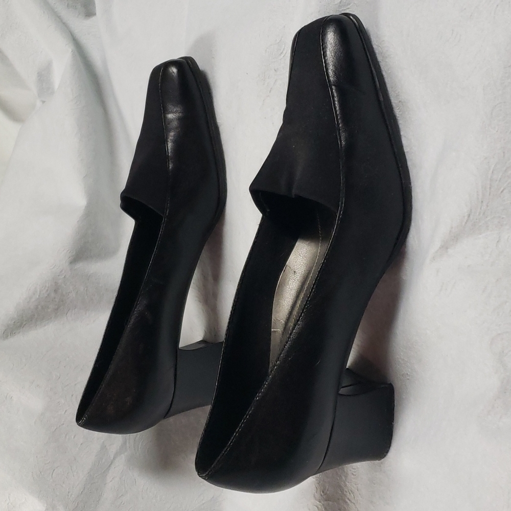 Naturalizer Patsy Black Leather Square Toe Block … - image 4